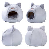 Łóżko dla zwierząt dom jaskiniowy na mata pod kuwetę dla kota produkty dla zwierząt akcesoria domowe panier pour chat koty przytulne łóżka do spania cama de gato 6